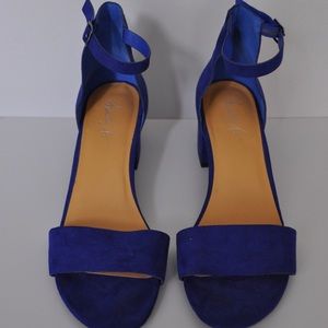 Royal Blue Block-Heel Sandals